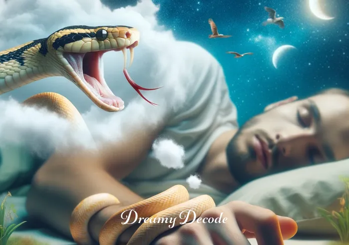 dream meaning snake bite _ Snake biting a person