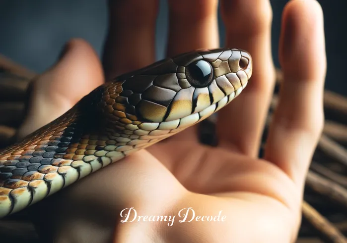 dream meaning snake bite right hand islamic _ A close-up view of a snake