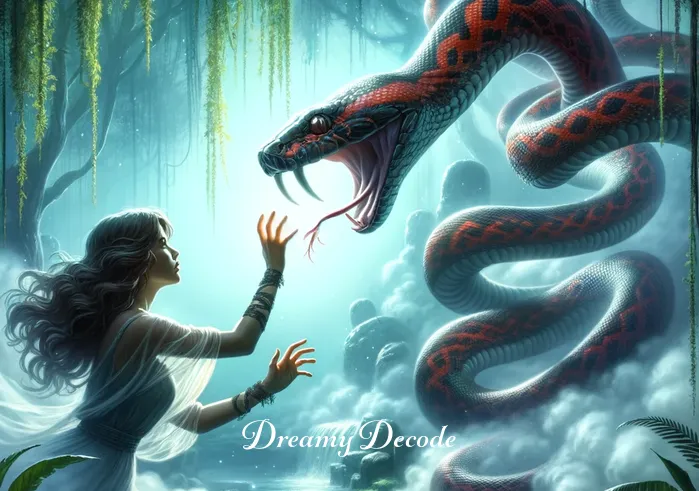 snake bite meaning dream _ The dream moment where a snake strikes, biting the dreamer