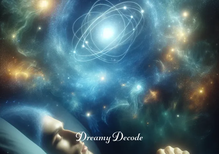 spiritual meaning of dog bite in a dream _ Dreamer in peaceful sleep with a soft glow representing spiritual connection.