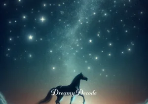 black horse in dream meaning _ Finally, the black horse ascends a hilltop and looks up towards the starry sky, signifying the attainment of higher knowledge or an epiphany in the dreamer's journey.