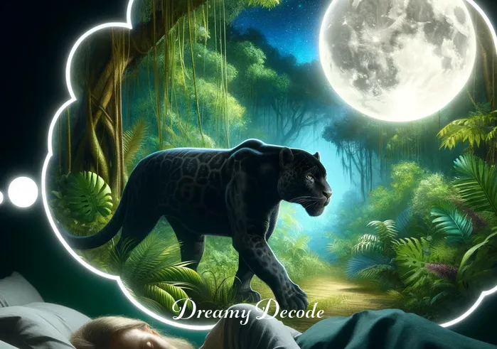 black jaguar dream meaning _ A dream bubble above the sleeping person