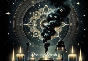 black smoke dream meaning _ Finally, the black smoke dissipates into the stars, suggesting clarity and resolution in the dream's interpretation, leaving the person with a sense of understanding and peace.