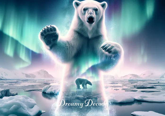 dream meaning bear attack _ A dreamer standing in a serene, misty forest, their expression one of mild curiosity and wonder. The forest is lush with greenery and a gentle fog swirls around the trees, creating a mysterious yet peaceful atmosphere.