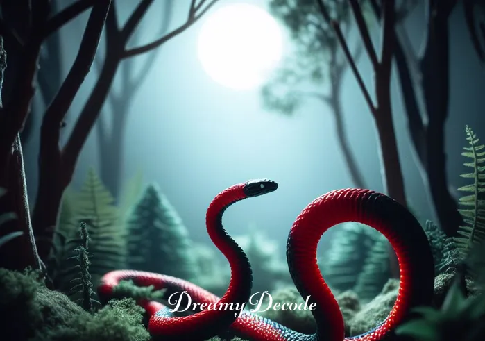red and black snake dream meaning _ The dream sequence begins with the red and black snake from the toy slithering through a lush, mystical forest. The snake