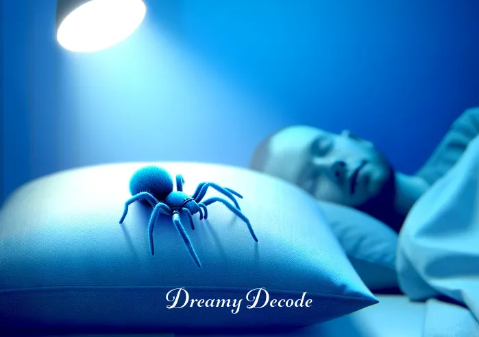 blue spider dream meaning _ The blue spider now rests on the pillow, close to the dreaming person