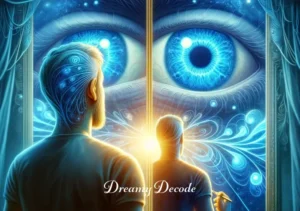 dream of blue eyes meaning _ The dream concluding with the person standing before a mirror, their own eyes transforming into a vivid shade of blue, symbolizing personal growth and enlightenment gained from the dream experience.