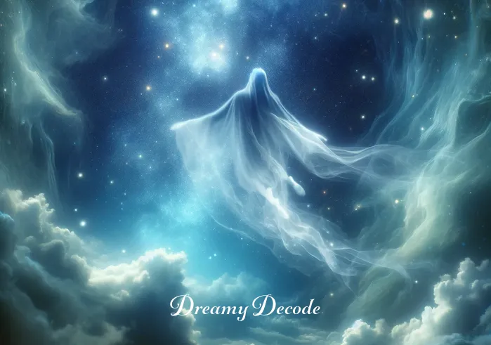 outer body experience dream meaning _ The scene transitions to a surreal dreamscape where the figure floats amidst a starry sky, with nebulous clouds and distant galaxies. This represents the exploration phase of the dream, where the person