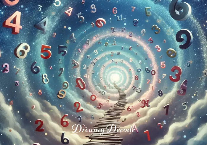 dream book meaning numbers _ A person seated at a table with an open dream book, surrounded by scattered papers with handwritten notes. The pages of the dream book display various numbers, and the person appears contemplative, linking dreams to specific numbers.