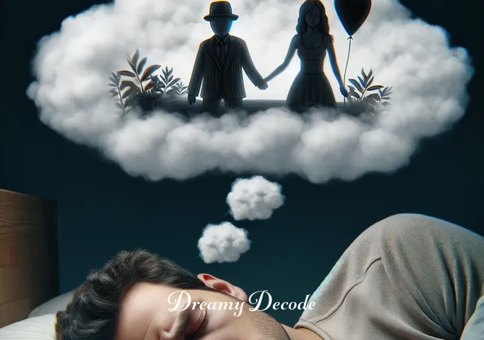 boyfriend cheating dream meaning _ The same person now appears to be in a deep sleep, with a dream cloud above their head. Inside the cloud, there
