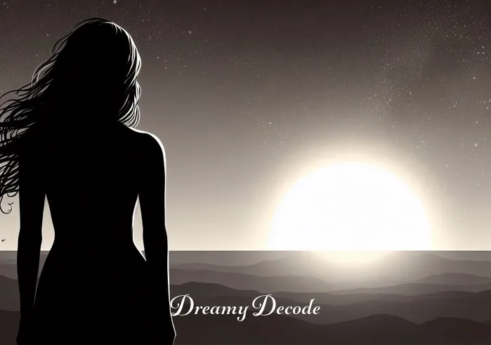 dream of ex boyfriend meaning _ The final image depicts the woman alone, standing on a hilltop at dawn, watching the sunrise. Her expression is one of contentment and hope. The rising sun signifies new beginnings and personal growth following the end of a relationship, closing the chapter on her dreams of her ex-boyfriend.