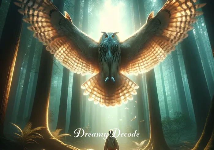 owl attack dream meaning _ The scene shifts to the owl spreading its wings wide, preparing to take flight. The dreamer