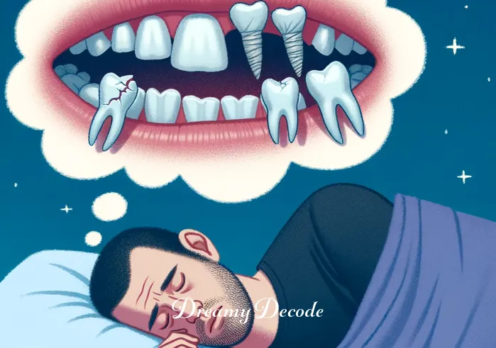 broken teeth in dream meaning _ The dream intensifies, shown in the thought bubble as several teeth now visibly broken or missing. The sleeper