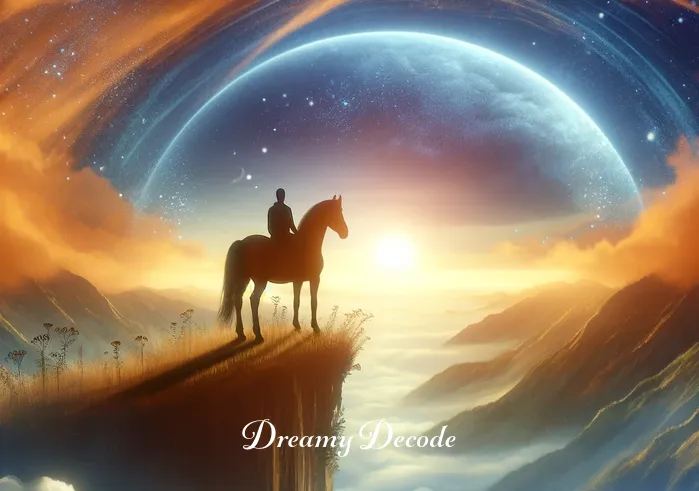 brown horse dream meaning _ In the final scene, the person and the brown horse stand atop a hill at sunset, overlooking a vast, beautiful horizon. This symbolizes the achievement of a higher perspective and a sense of accomplishment, signifying the end of a meaningful and enlightening journey in the dream.