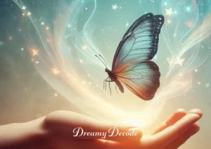 red butterfly dream meaning _ The dream culminates with the butterfly landing gently on the dreamer's outstretched hand, symbolizing acceptance, personal growth, and a deep connection with the spiritual or emotional aspects of the self.