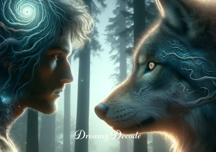 wolf attack dream meaning _ In the third scene, the wolf stands before the dreamer, close enough to reveal its intricate fur pattern and the depth in its eyes. There
