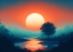 elvis presley if i can dream meaning _ A serene image of a sunrise over a peaceful landscape, symbolizing hope and renewal, themes central to the song "If I Can Dream." The warm colors of the sunrise contrast with the cool blues and greens of the landscape, creating a sense of harmony and optimism.