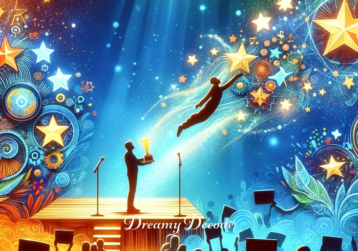 if i can dream meaning _ Finally, the person is seen achieving their dreams, standing on a stage receiving an award, showcasing their artwork, or celebrating a personal milestone, embodying the fulfillment of their dreams.