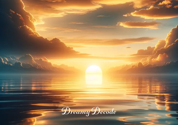 if i can dream song meaning _ A peaceful sunrise over a calm ocean, symbolizing hope and the beginning of a new journey, reflecting the initial optimism and yearning for a better world expressed in "If I Can Dream."