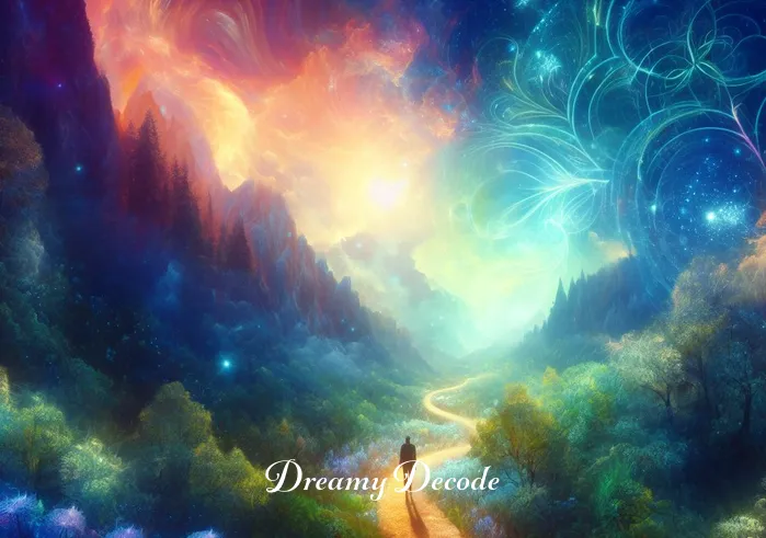 car stolen dream meaning _ In the dream, a vivid, ethereal landscape unfolds, showing a path winding through a lush forest, symbolizing the dreamer