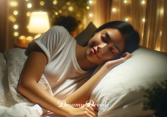 meaning of car being stolen dream _ The final image shows the person peacefully asleep in their bed, surrounded by soft lighting and calming decor. They appear relaxed and content, suggesting a sense of resolution or understanding about their dream.