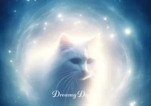 dream meaning white cat _ In the final scene, the white cat, surrounded by a soft, glowing aura, gently fades away, leaving a feeling of peace and resolution. This symbolizes the end of the dream journey, where the dreamer is left with a sense of clarity and understanding about their life's path.