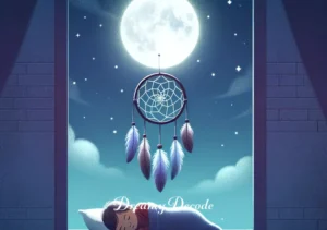 meaning of dream catcher _ A child is shown sleeping peacefully under the dream catcher, now illuminated by the soft glow of the moon. This final image signifies the dream catcher's purpose in ensuring a restful sleep, free from bad dreams. The night sky outside the window adds a sense of tranquility and protection.
