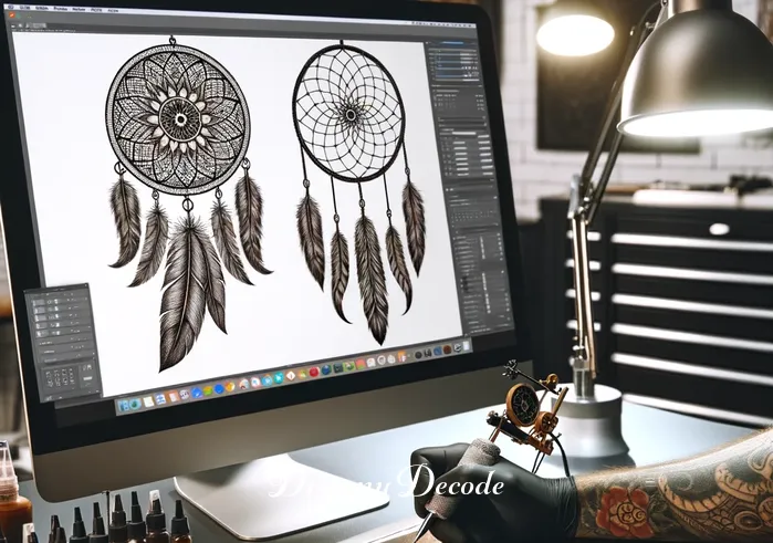 meaning of dream catcher tattoo _ A tattoo artist in a clean, well-lit studio preparing their equipment. On the screen, there