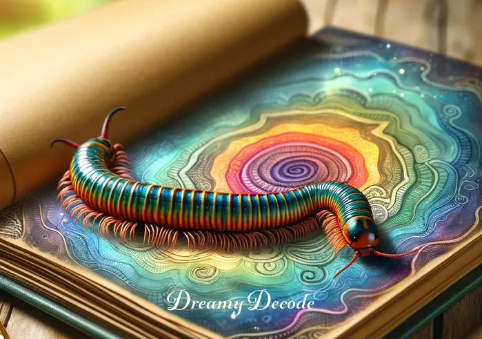 dream meaning centipede _ A vividly colored centipede crawls across a dreamer