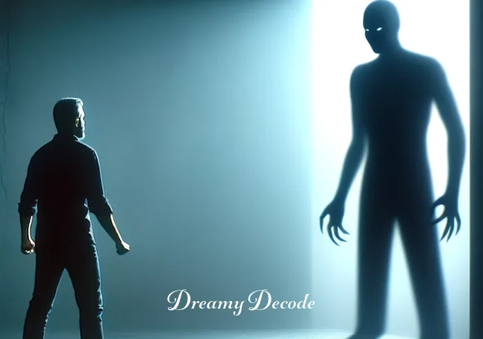 dream meaning being chased and caught _ The person reaches a dead end in the maze and turns to face the approaching figure, showing a mix of fear and resolution. The atmosphere is tense but not threatening.