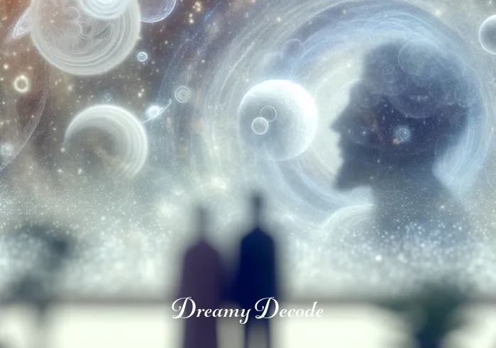 cheating spouse dream meaning _ A dream sequence showing a shadowy figure embracing someone unseen, with the dreamer observing from a distance. This represents the dreamer