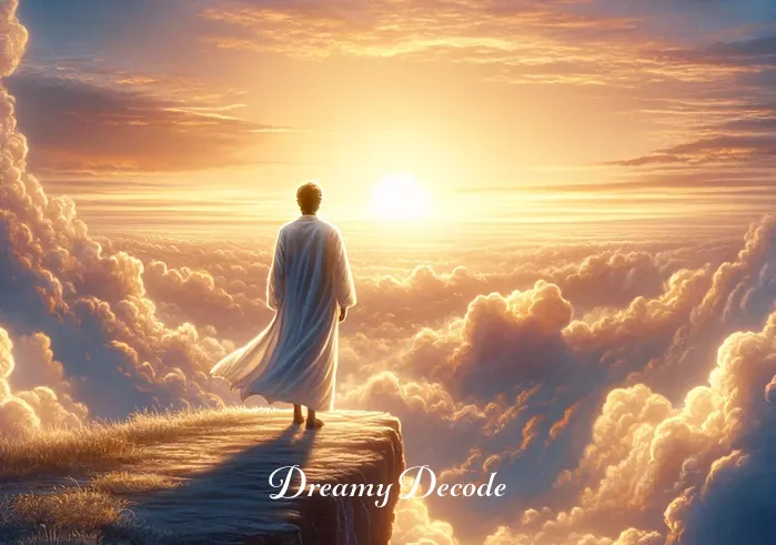spiritual meaning of clothes in a dream _ In the final scene, the dreamer, now dressed in simple, white robes, stands atop a hill, gazing at the sunrise. This signifies a culmination of the spiritual journey, with the dreamer achieving a state of purity, enlightenment, and peace. The image conveys a sense of completion and a profound understanding of the spiritual significance of their journey through the world of dreams.