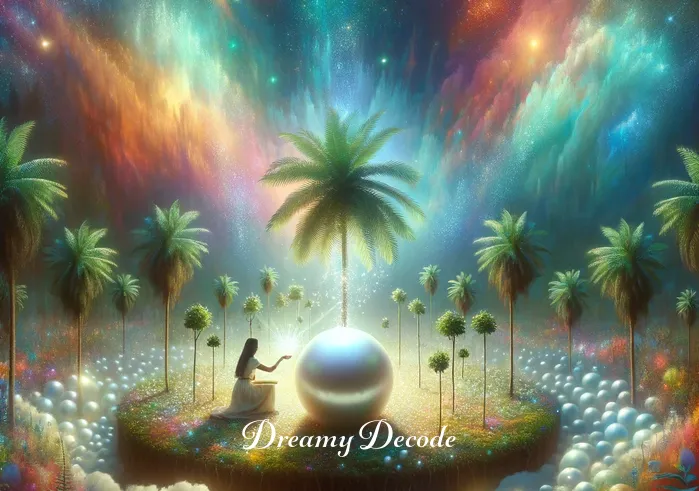 spiritual meaning of coconut in the dream _ In the next phase of the dream, the person is seen planting the pearl in the center of a lush, mystical garden. Around the pearl, small coconut trees start sprouting rapidly, symbolizing growth, fertility, and the nurturing of spiritual ideas.