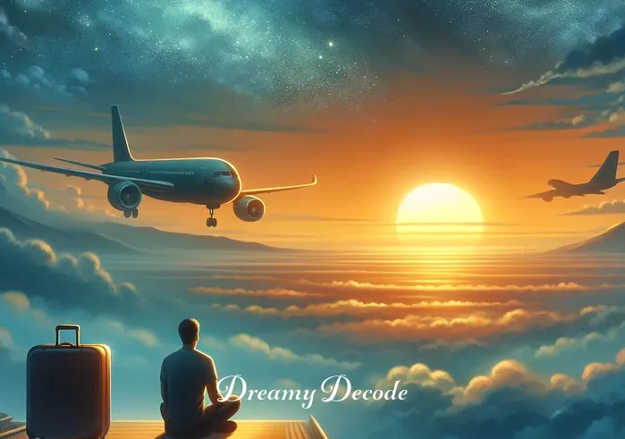 dream meaning plane crash _ In the final scene, the dream shifts to a serene sunset, with the person and the airplane safely on the ground. The person is seen sitting near the airplane, now at rest, reflecting the dreamer's acceptance and understanding of life's unpredictable events and their ability to overcome them.