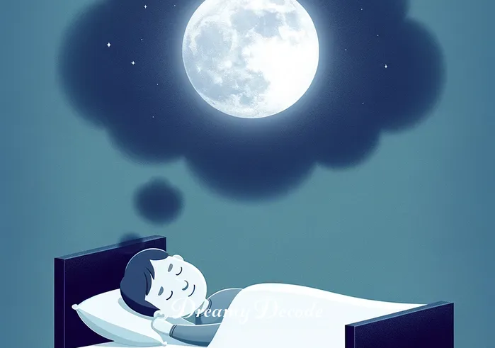 dream of crocodile meaning _ A serene nighttime scene where a person, comfortably tucked in bed, is depicted sleeping peacefully with a faint smile. The room is softly lit by moonlight, casting gentle shadows. Above the sleeper