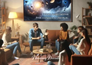 crying in my dream meaning _ Finally, the dreamer is depicted sharing their insights with a small, attentive group in a comfortable, informal setting. The atmosphere is warm and supportive, emphasizing the dreamer's journey from confusion to clarity and the sharing of newfound wisdom.