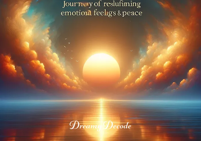 dream about crying meaning _ The dream shifts to a scene of a serene sunrise over a calm ocean, reflecting the person